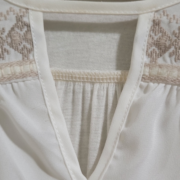 Vintage America Blues Embroidered Boho Peasant Top Bell Sleeves Size Sm Cream... - Picture 10 of 15
